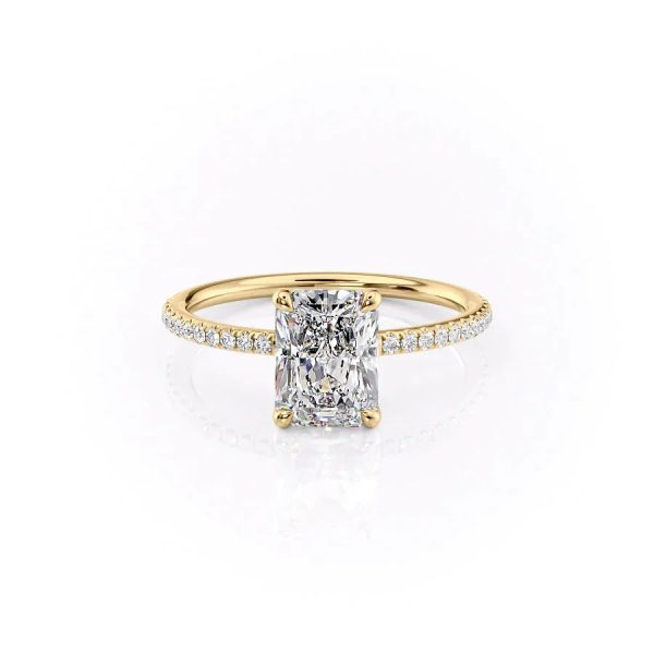 The Pave Ashley Set With A 4 Carat Radiant Moissanite For Cheap