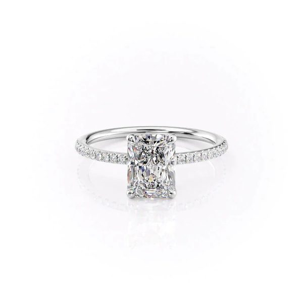 The Pave Ashley Set With A 3 Carat Radiant Moissanite Discount