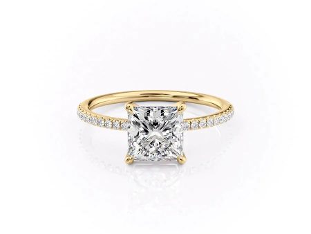 The Pave Ashley Set With A 5 Carat Princess Moissanite Discount