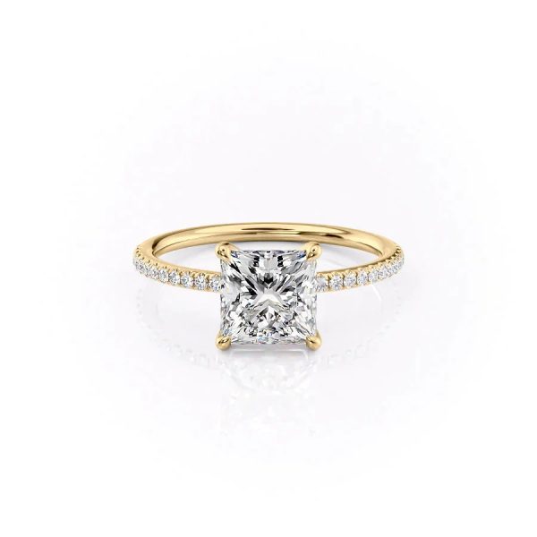 The Pave Ashley Set With A 5 Carat Princess Moissanite Discount